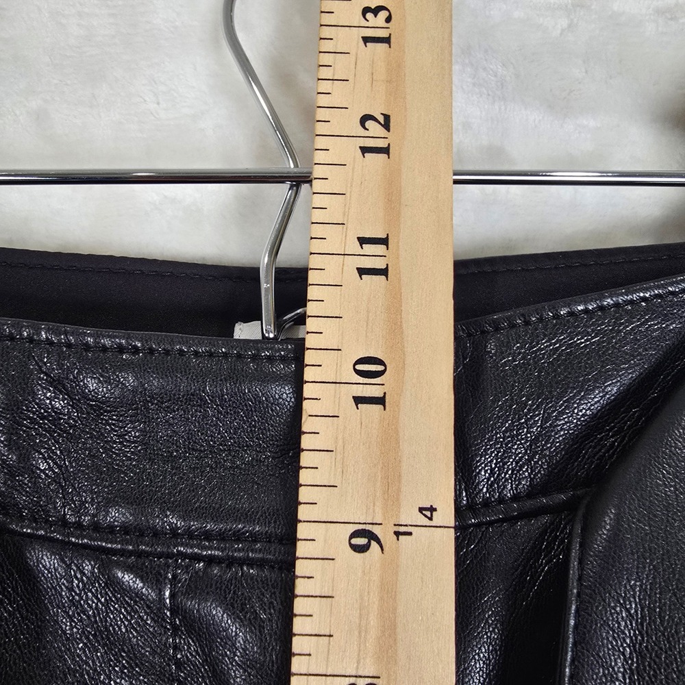 Aritzia Babaton Tie Front Vegan Leather Pants Black High Waisted Straight Leg 4 - Picture 8 of 12